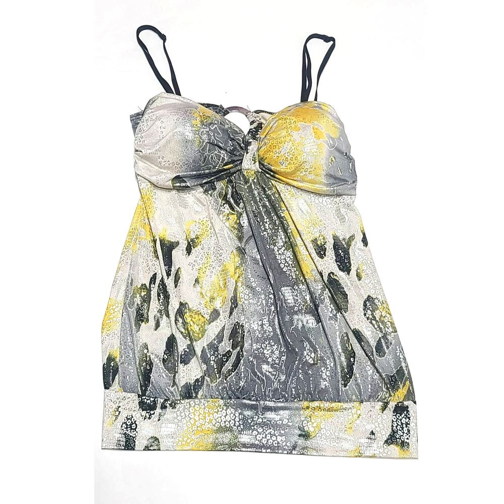 Hottie yellow black tank festival open back women's medium